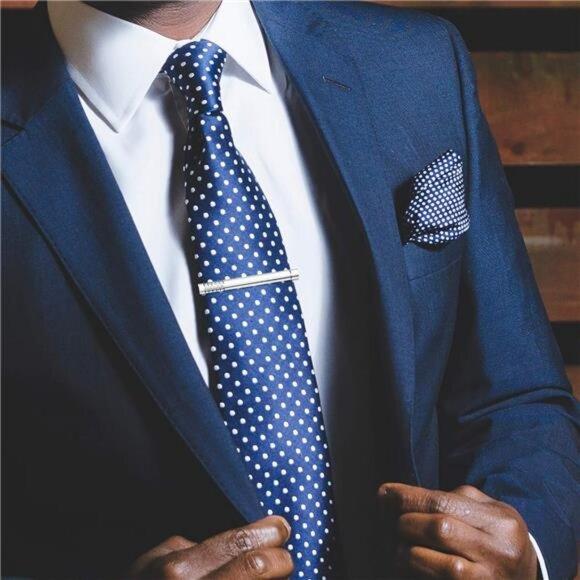 Mens tie clip set 12 pack silver gold black tie bars formal wedding gift box - Picture 5 of 8